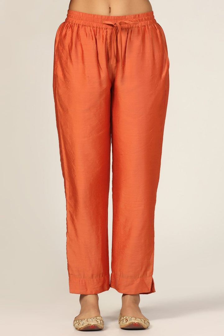 Embellished Orange Chanderi Palazzo