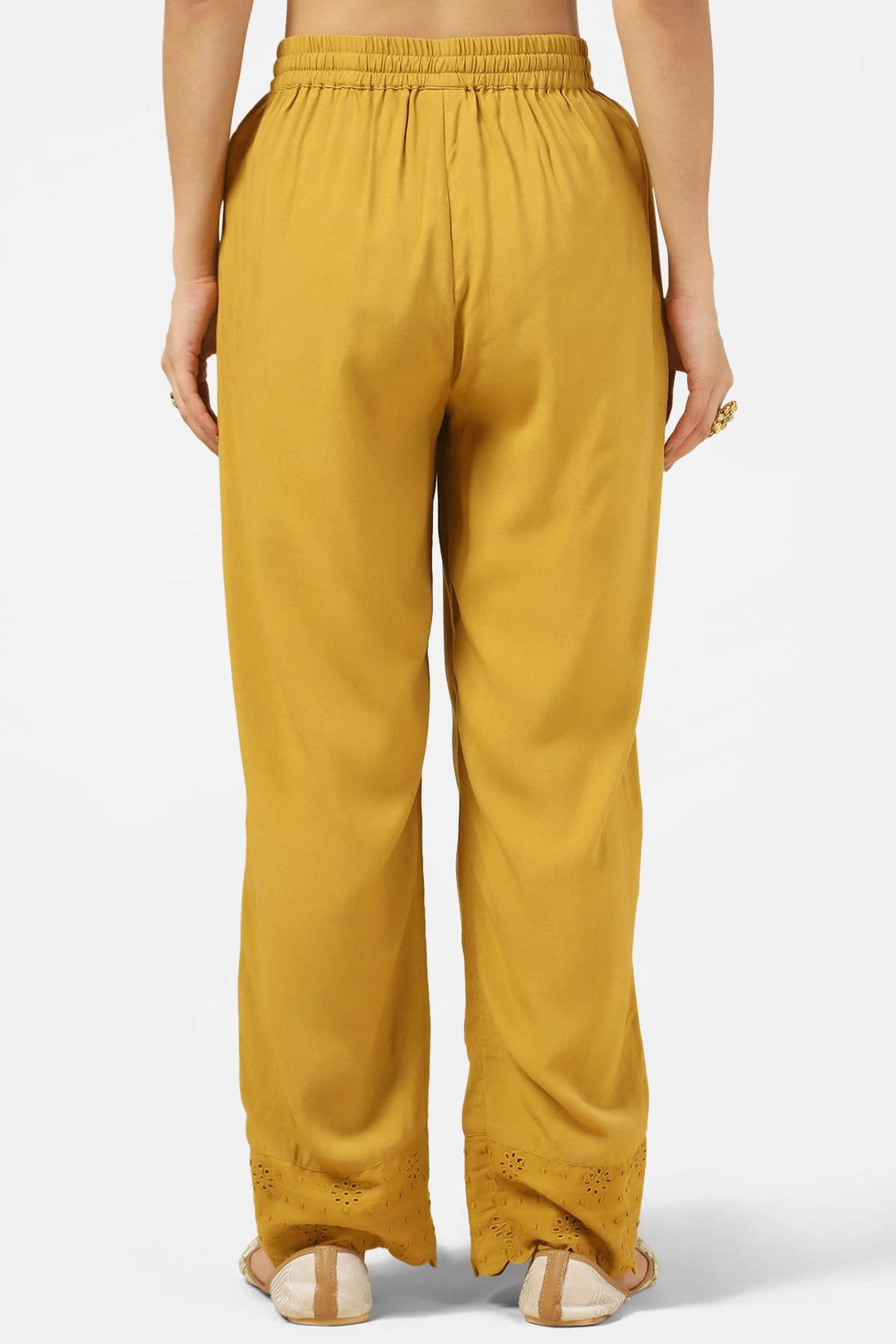 Solid Yellow Rayon Palazzo