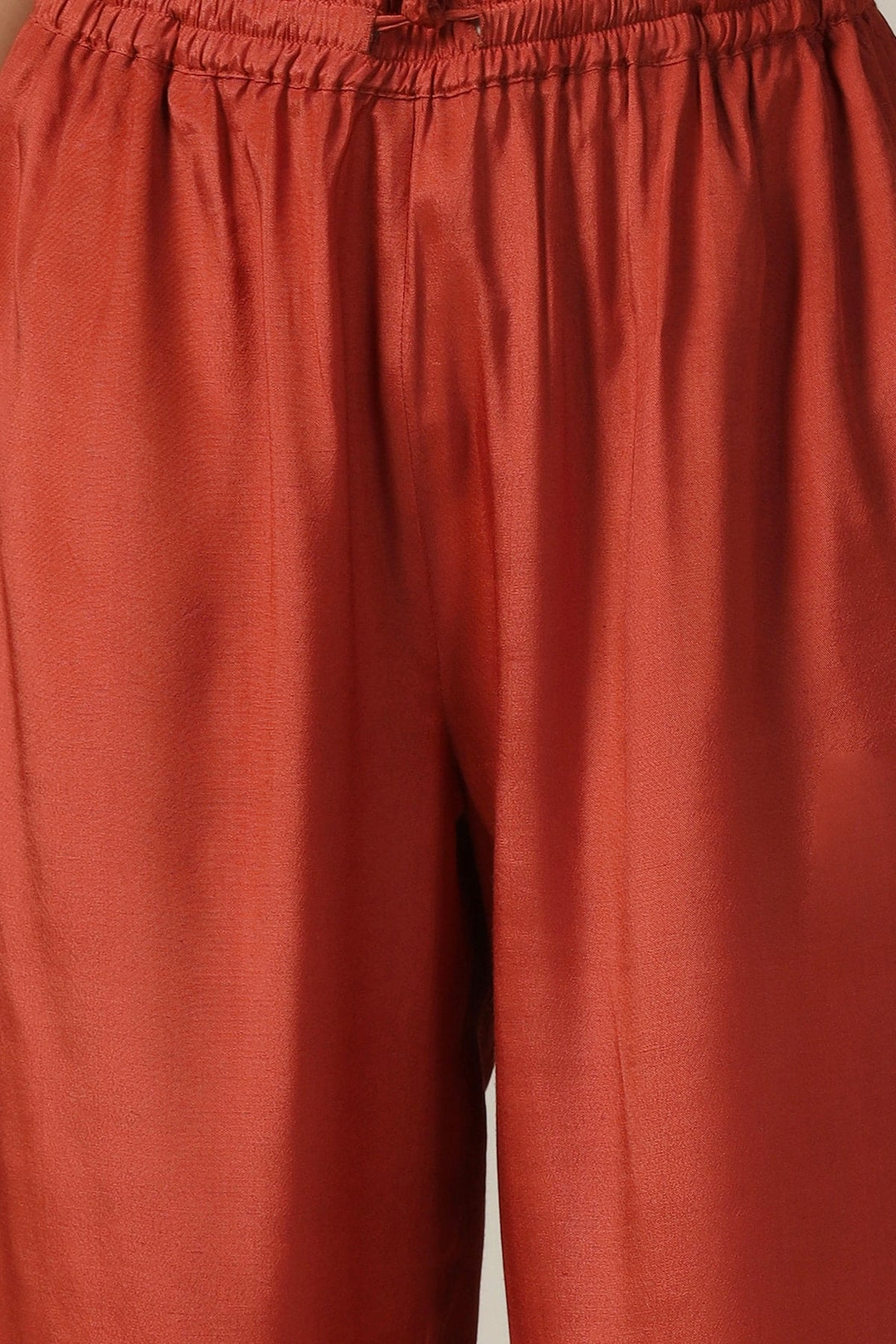 Rust Solid Shantoon Palazzo