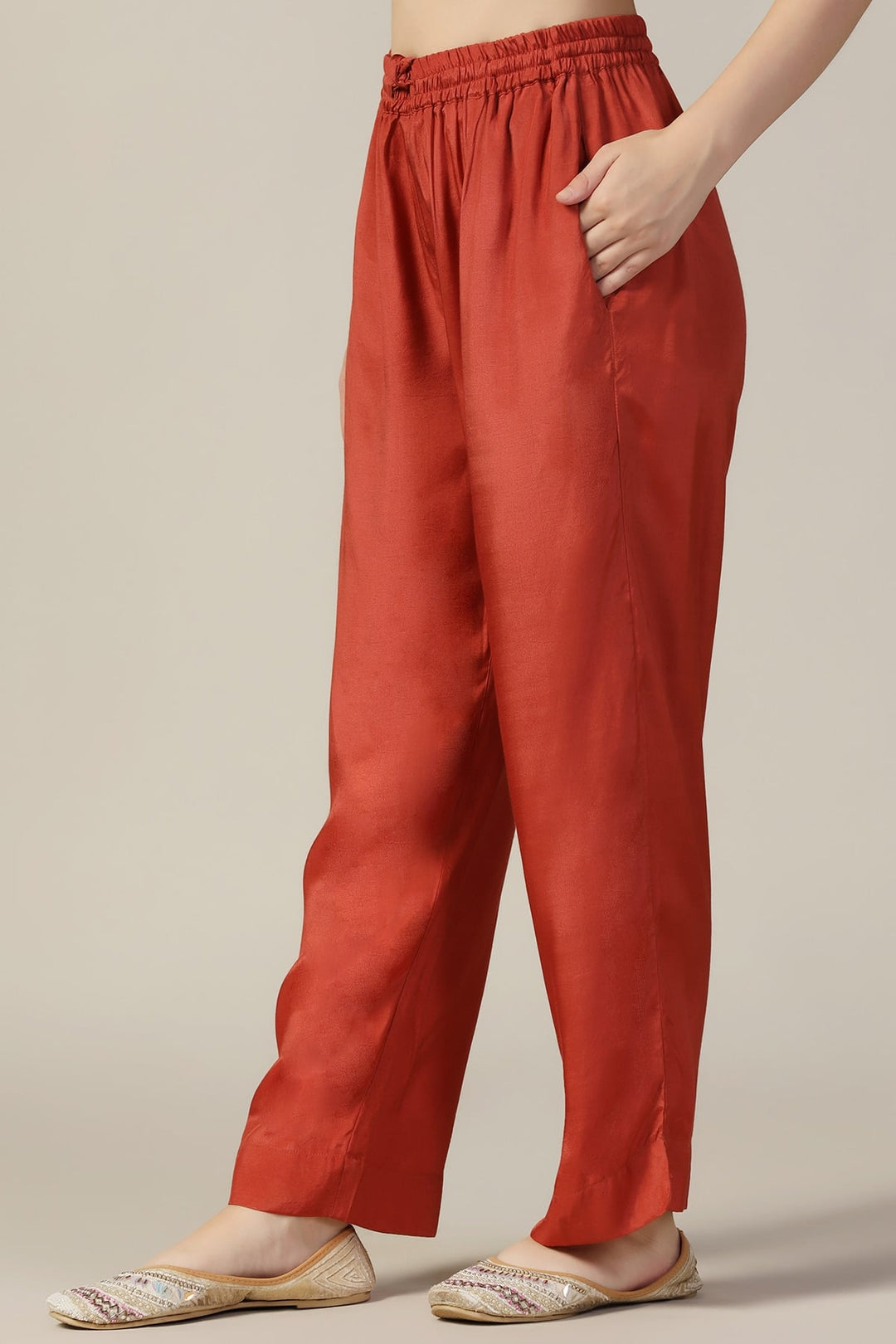 Rust Solid Shantoon Palazzo