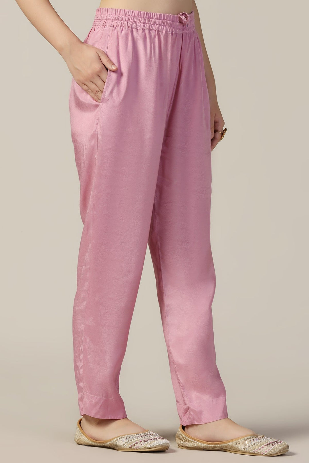 Onion Colour Solid Shantoon Palazzo