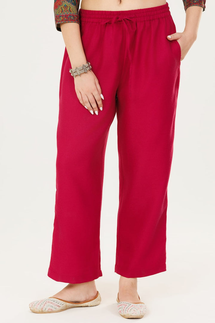 Red Winter Palazzo in Pashmina