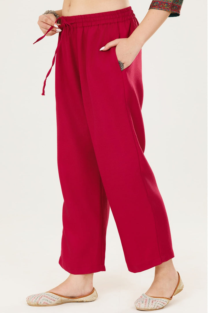 Red Winter Palazzo in Pashmina