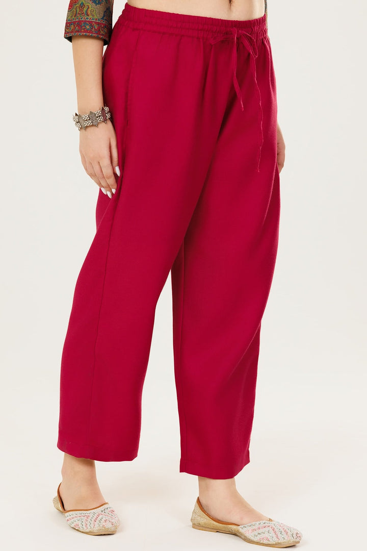 Red Winter Palazzo in Pashmina
