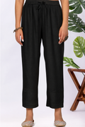 Black Tencel Twill Pant with Regular Fit