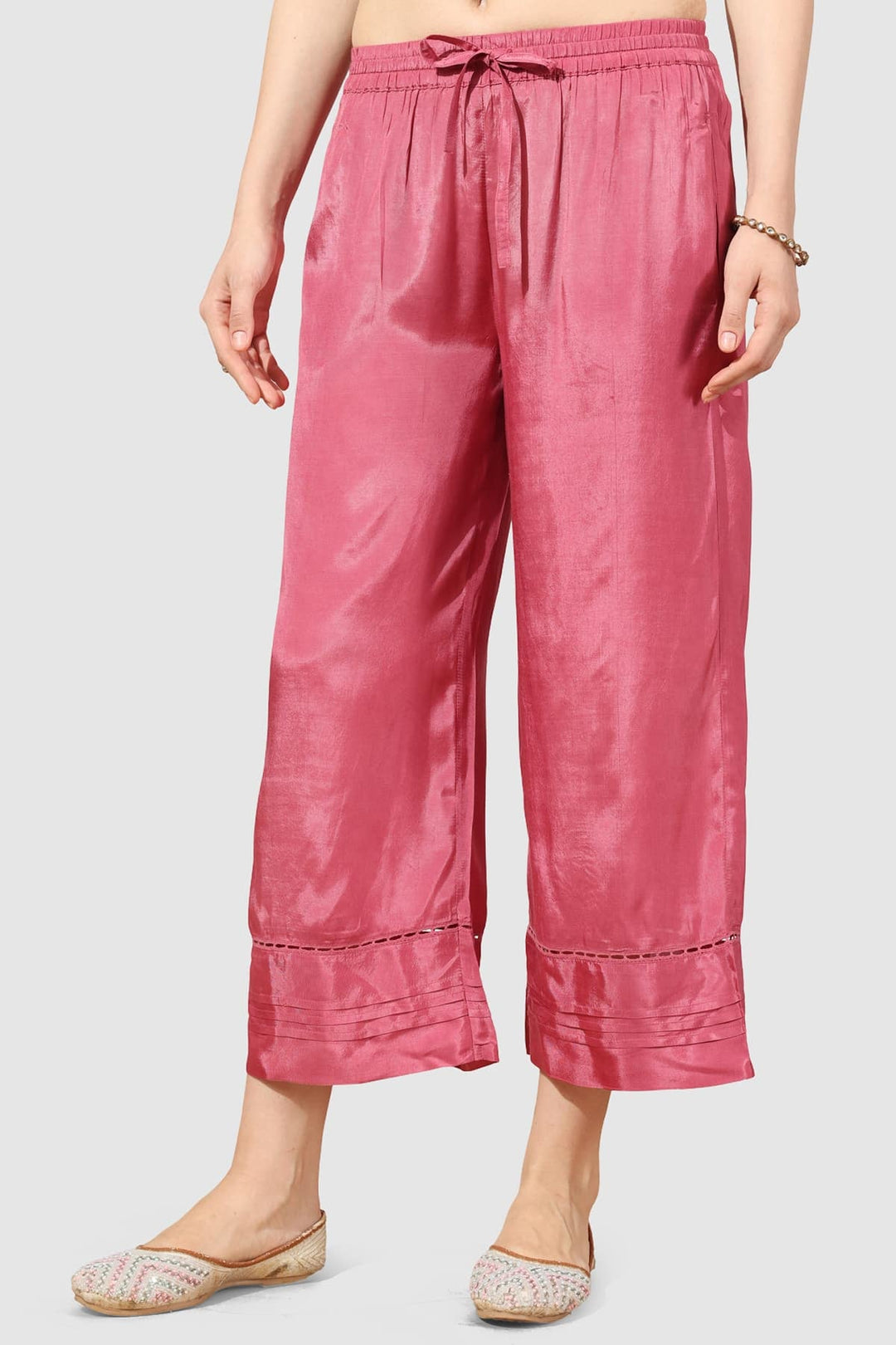 Coral Solid Shantoon Palazzo