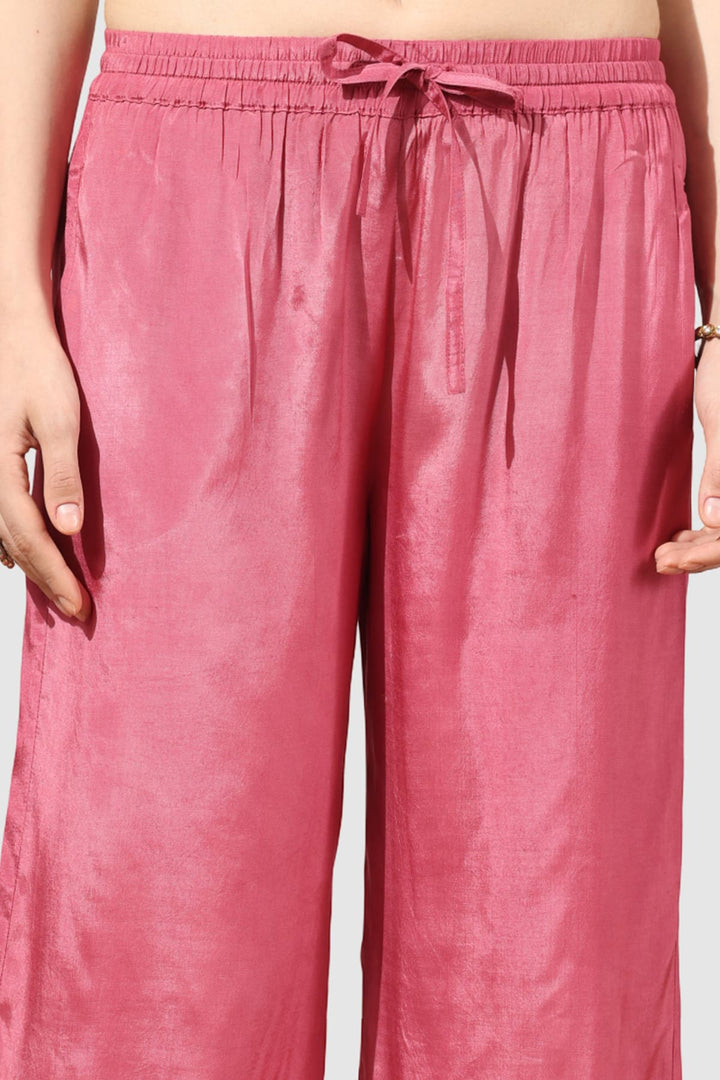 Coral Solid Shantoon Palazzo