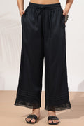 Black Viscose Twill Solid Palazzo