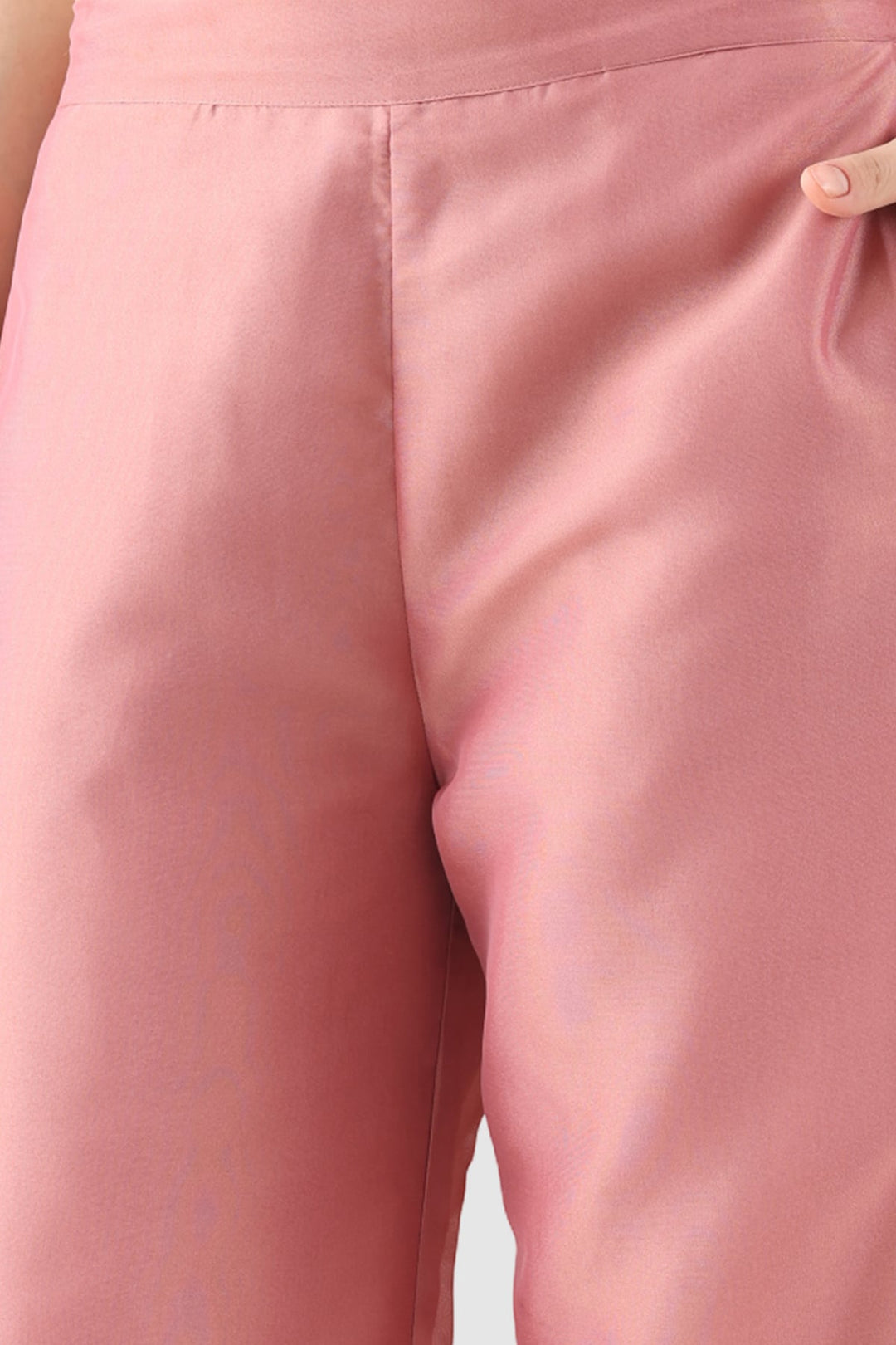 Crystal Rose Solid Ensemble Palazzo in Tissue Shimmer