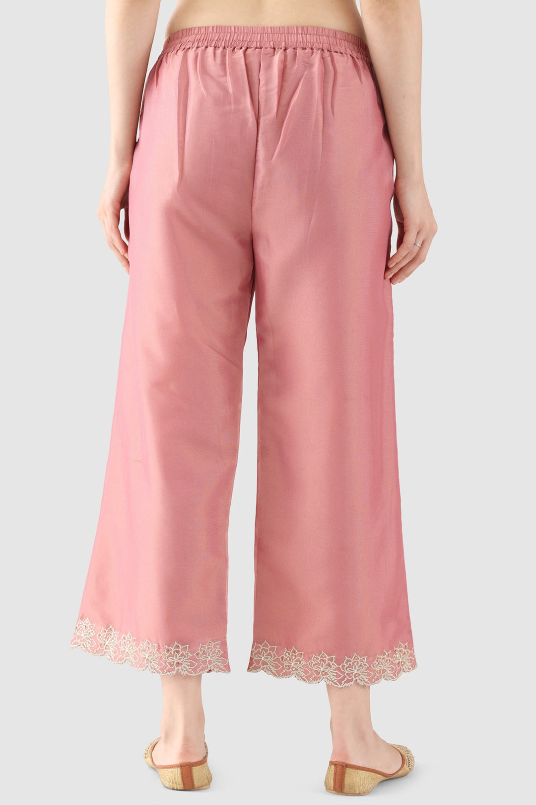 Crystal Rose Solid Ensemble Palazzo in Tissue Shimmer