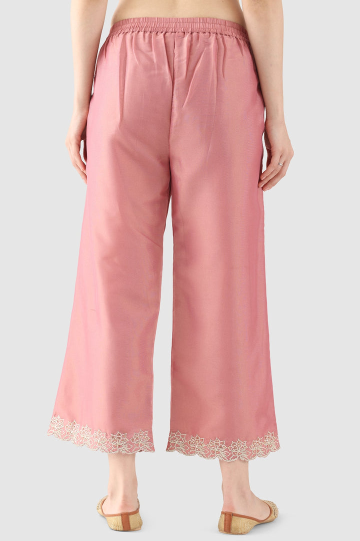 Crystal Rose Solid Ensemble Palazzo in Tissue Shimmer