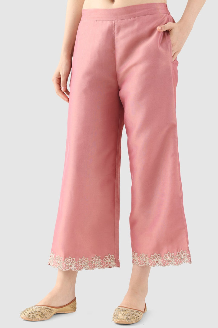 Crystal Rose Solid Ensemble Palazzo in Tissue Shimmer