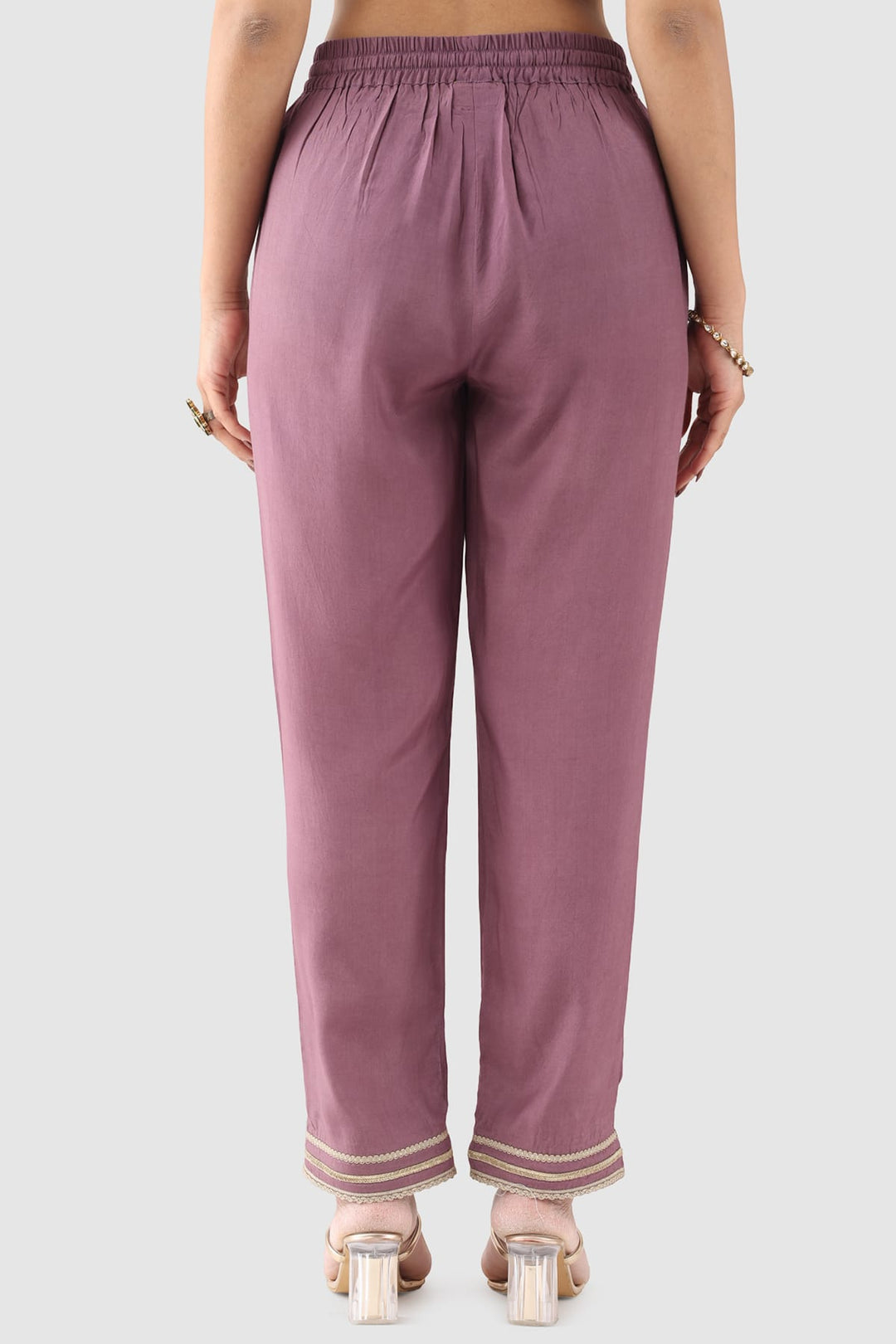 Mauve Solid Ensemble Palazzo