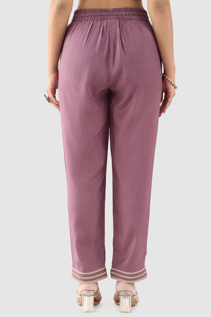 Mauve Solid Ensemble Palazzo