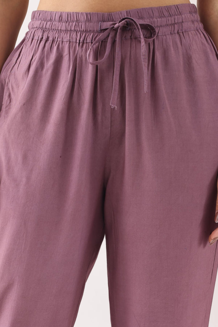 Mauve Solid Ensemble Palazzo