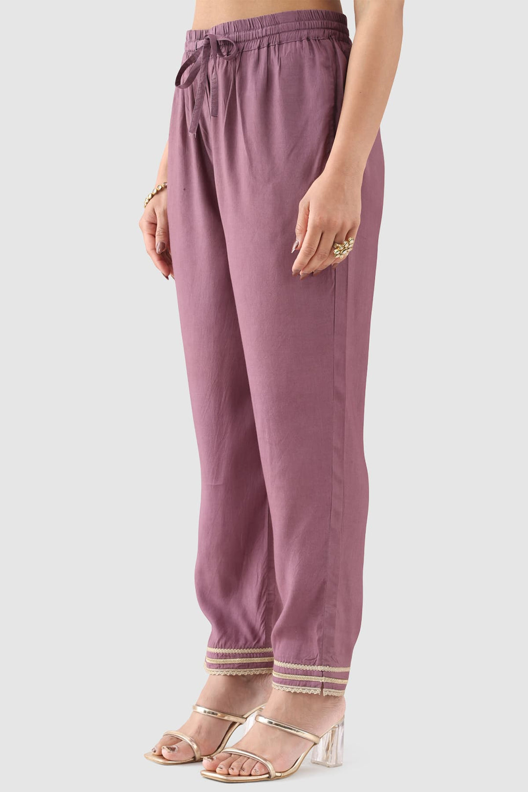 Mauve Solid Ensemble Palazzo