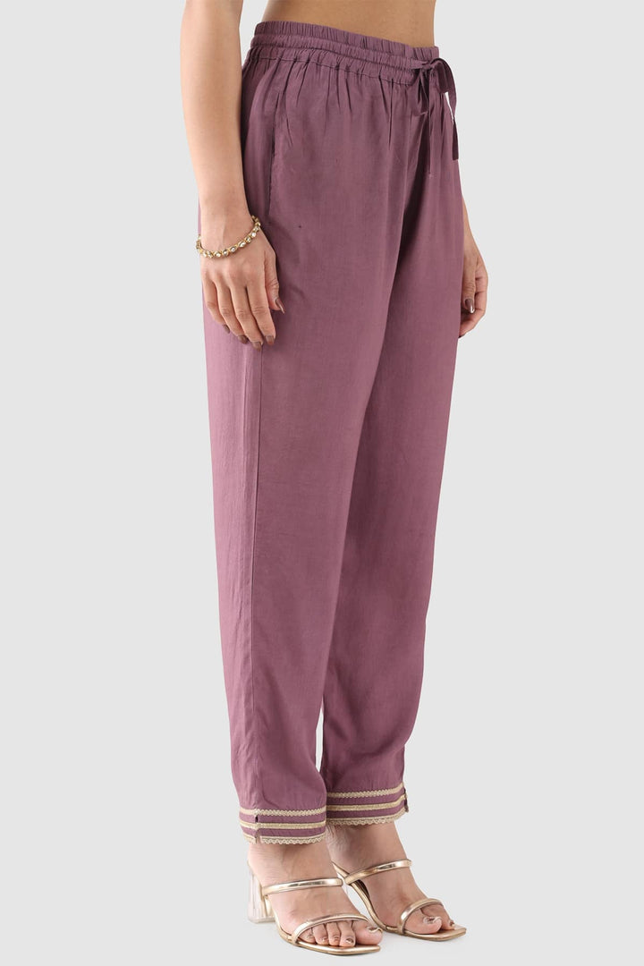 Mauve Solid Ensemble Palazzo