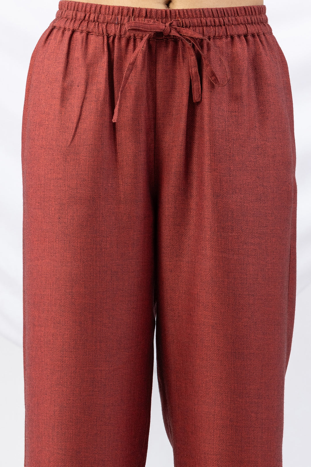 Solid Red Pashmina Winter Palazzo