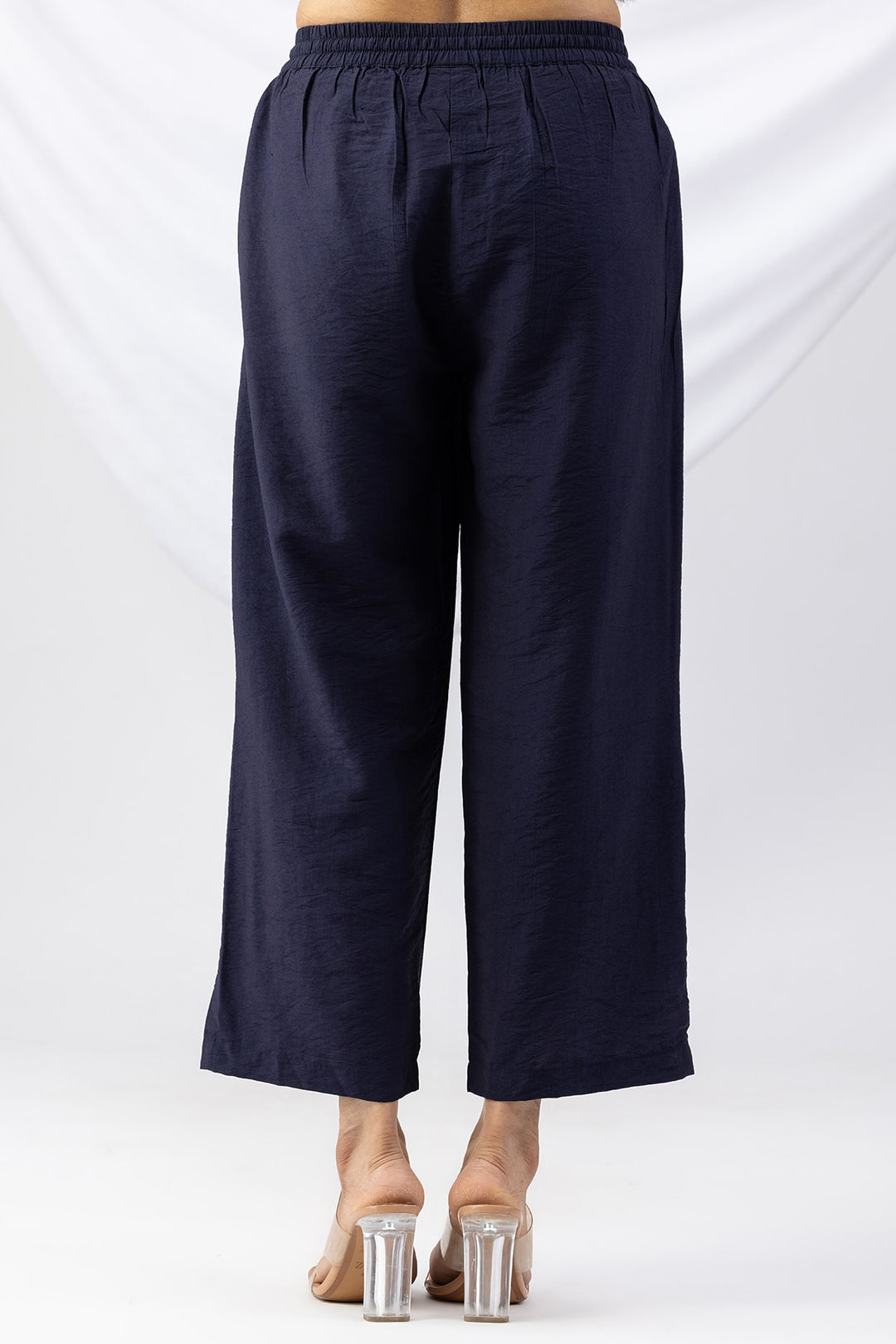 Navy Viscose Crush Palazzo