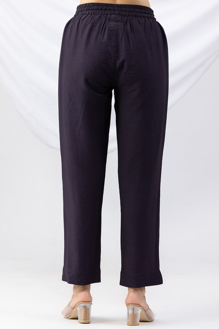 Purple Solid Palazzo with Regular Fit