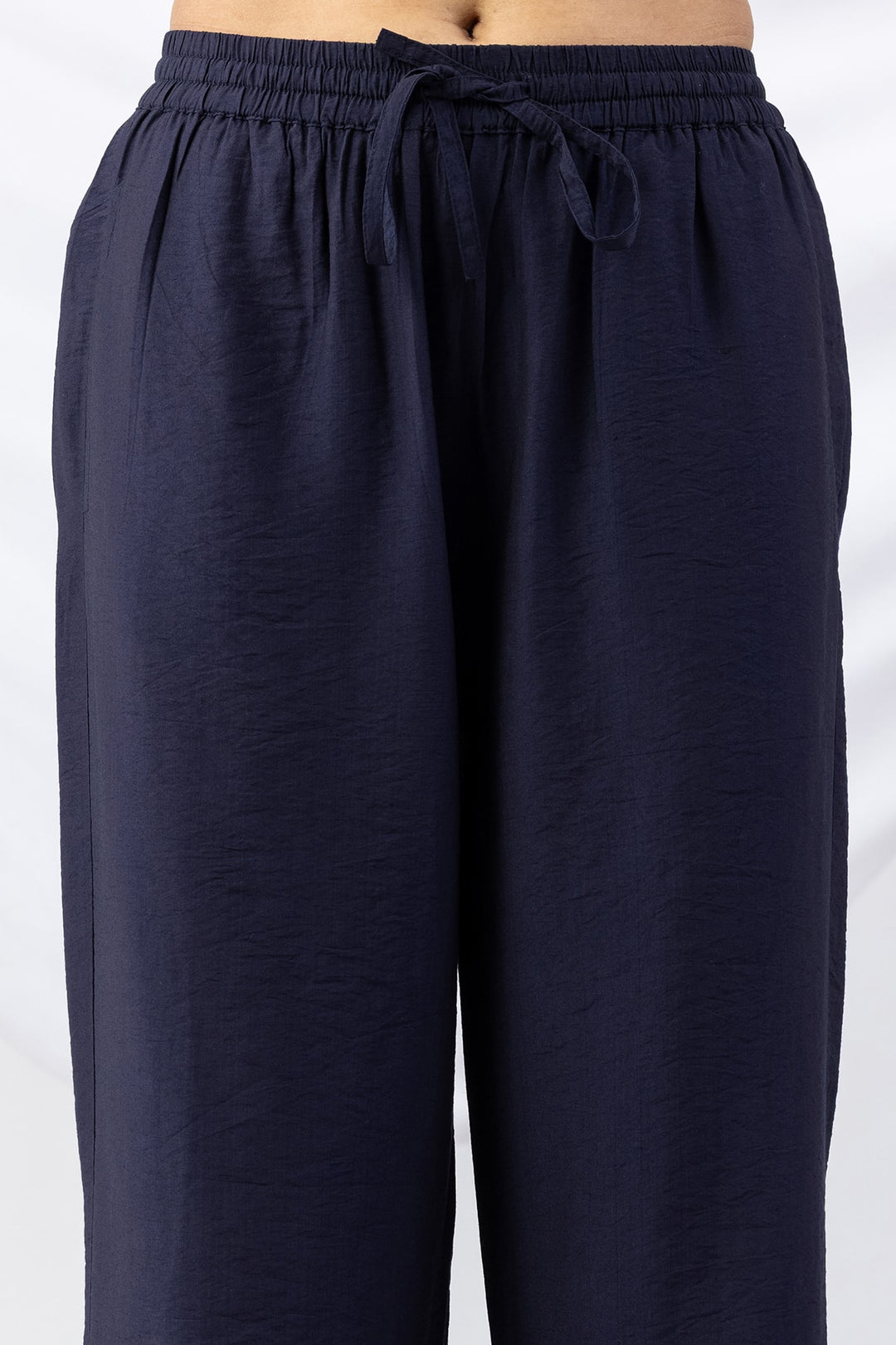 Navy Viscose Crush Palazzo