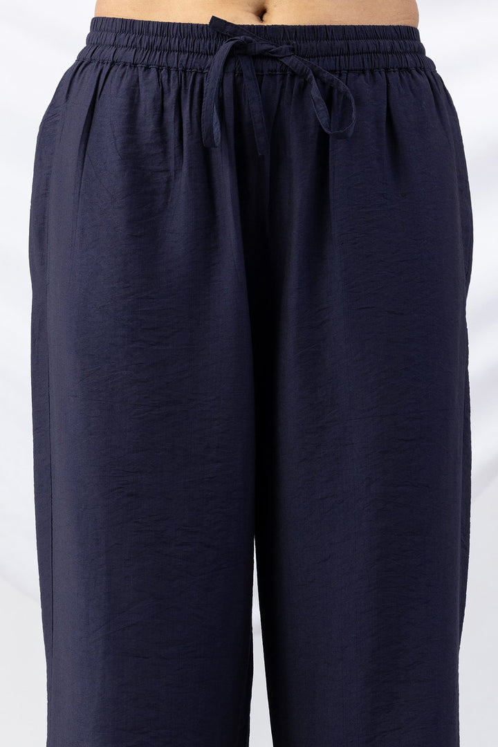 Navy Viscose Crush Palazzo