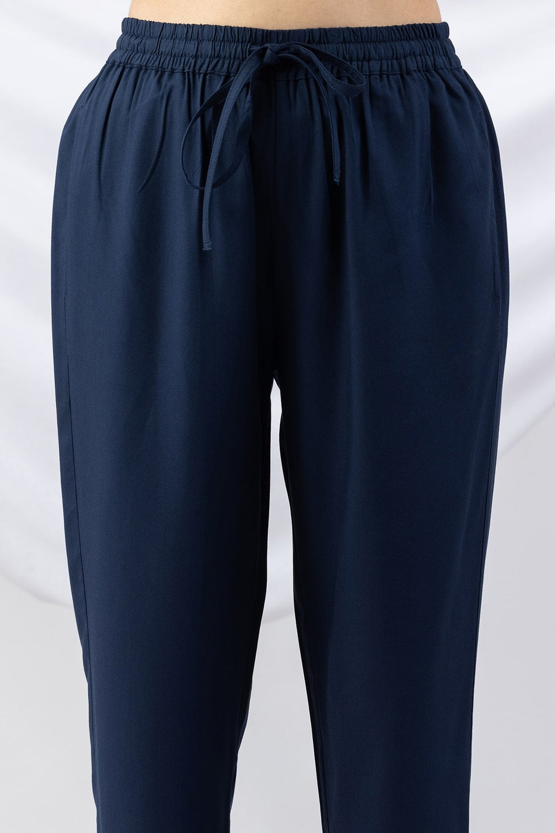 Navy Tencel Twill Winter Palazzo