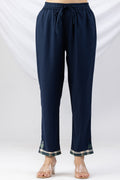 Navy Tencel Twill Winter Palazzo