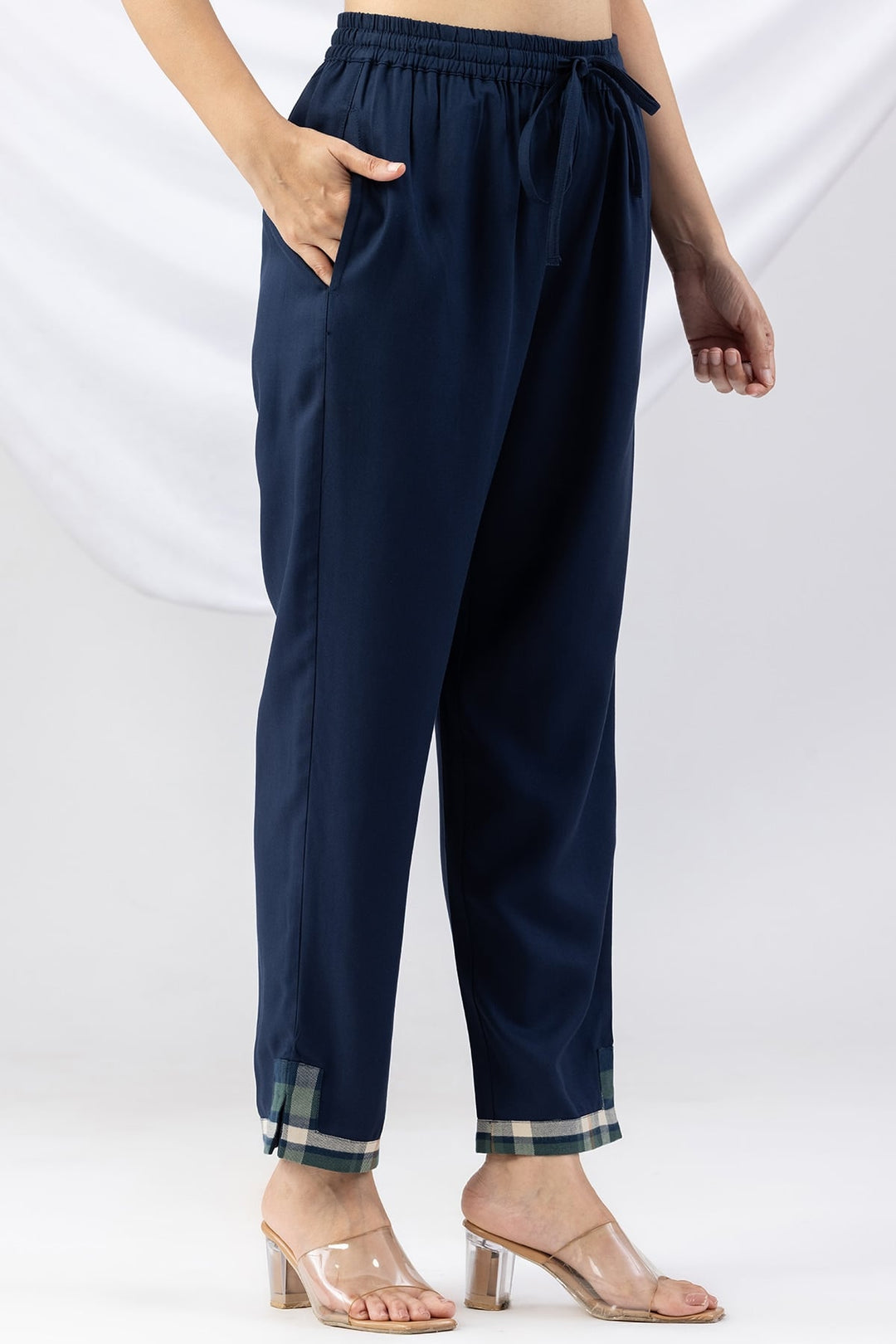 Navy Tencel Twill Winter Palazzo