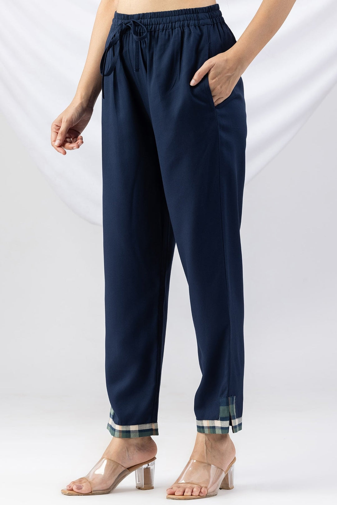 Navy Tencel Twill Winter Palazzo