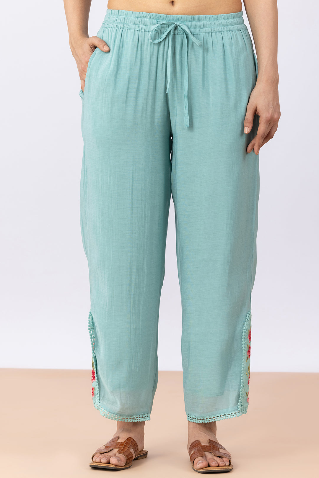 sea green kurta set for women with pants