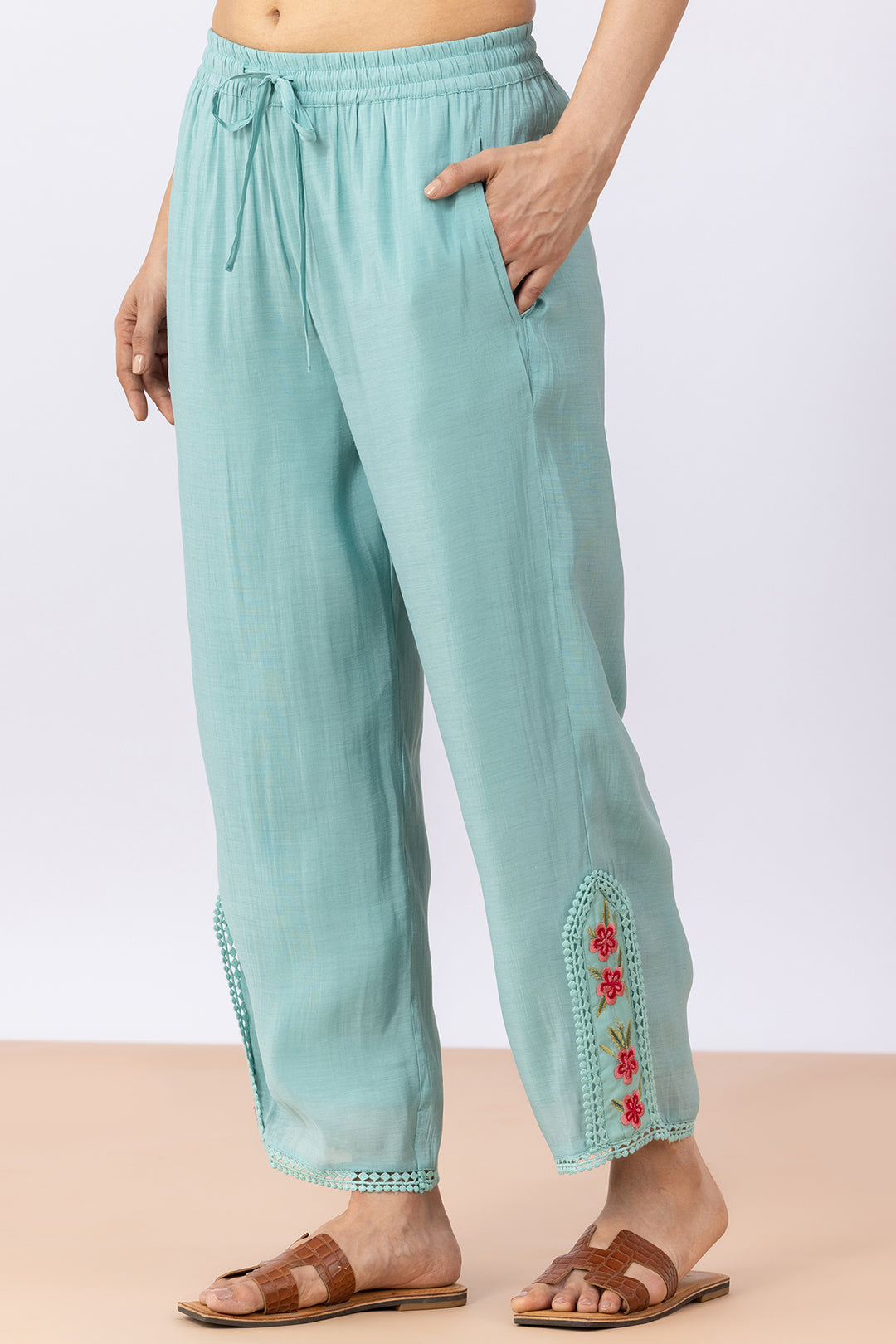 sea green kurta set for women with pants