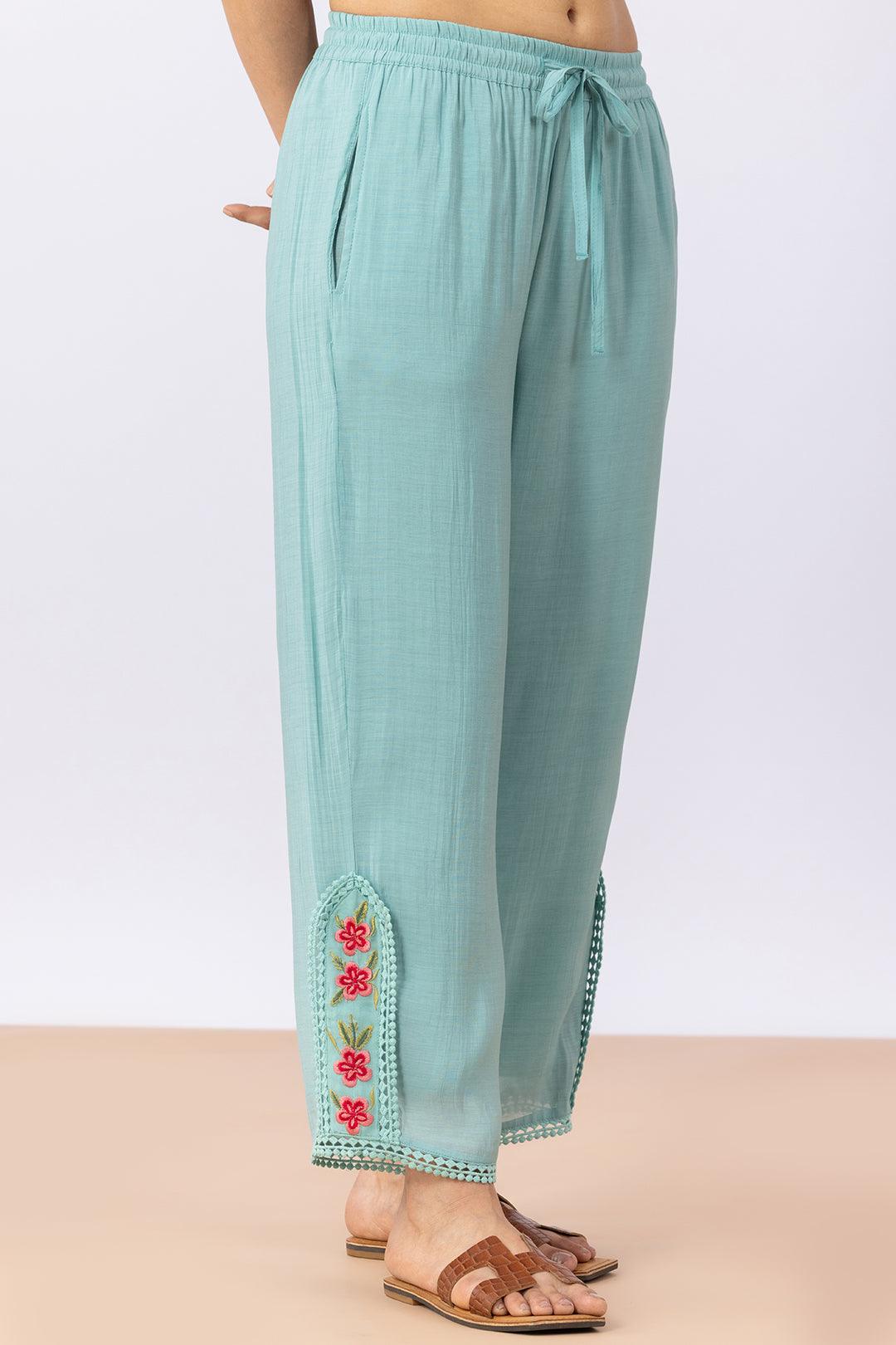 sea green kurta set for women with pants