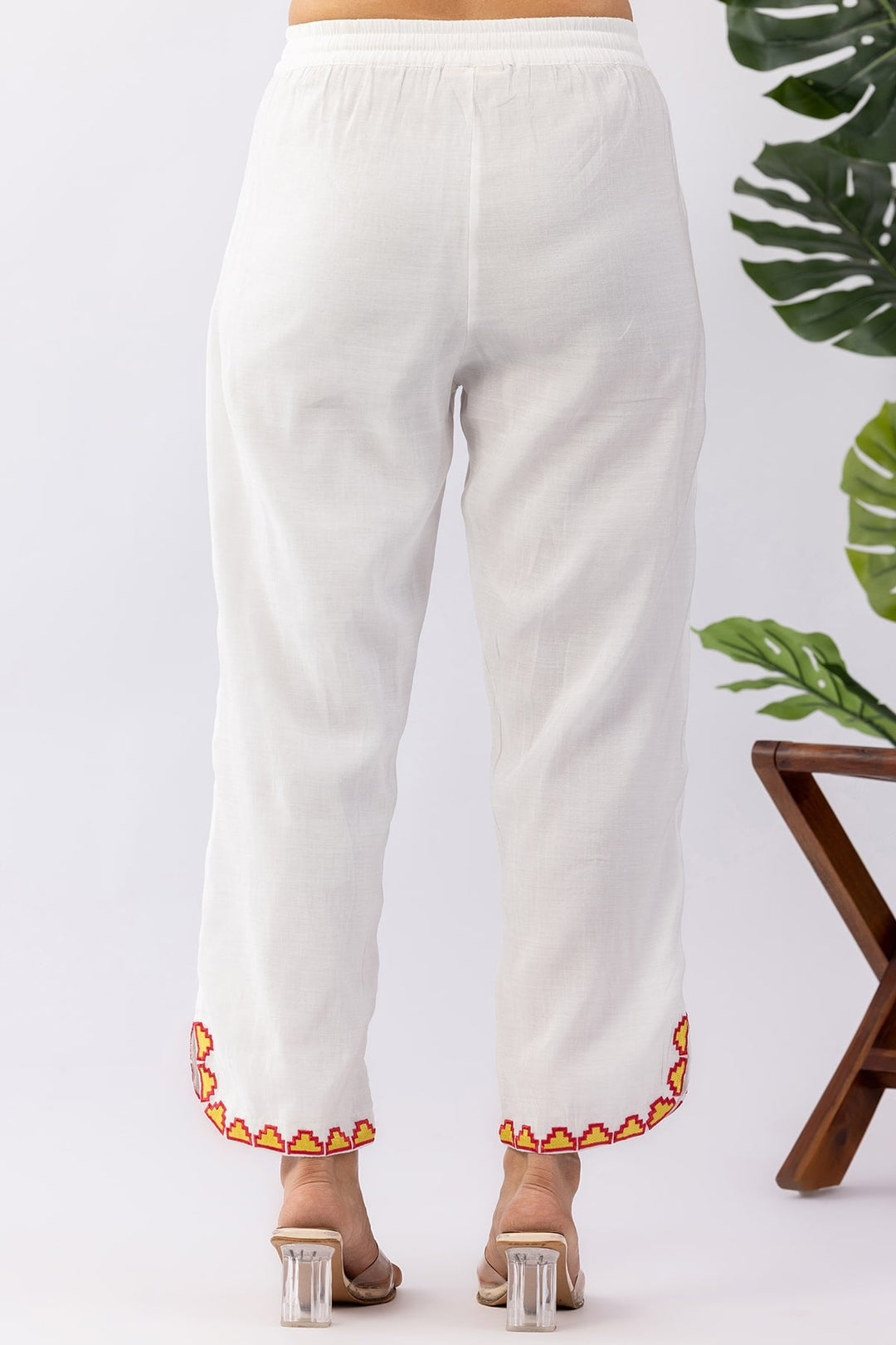 White Palazzo with White Kurta For Women