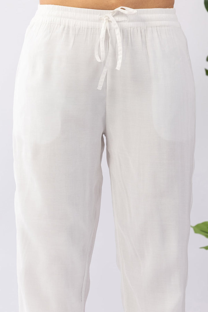 White Palazzo with White Kurta For Women