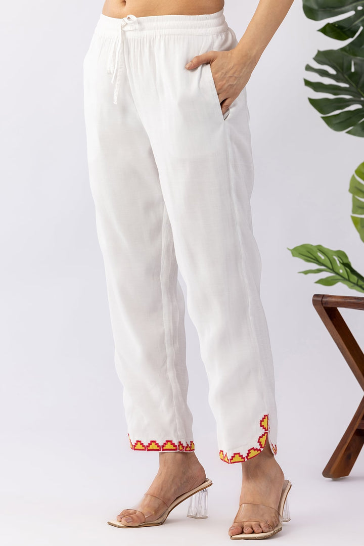 White Palazzo with White Kurta For Women