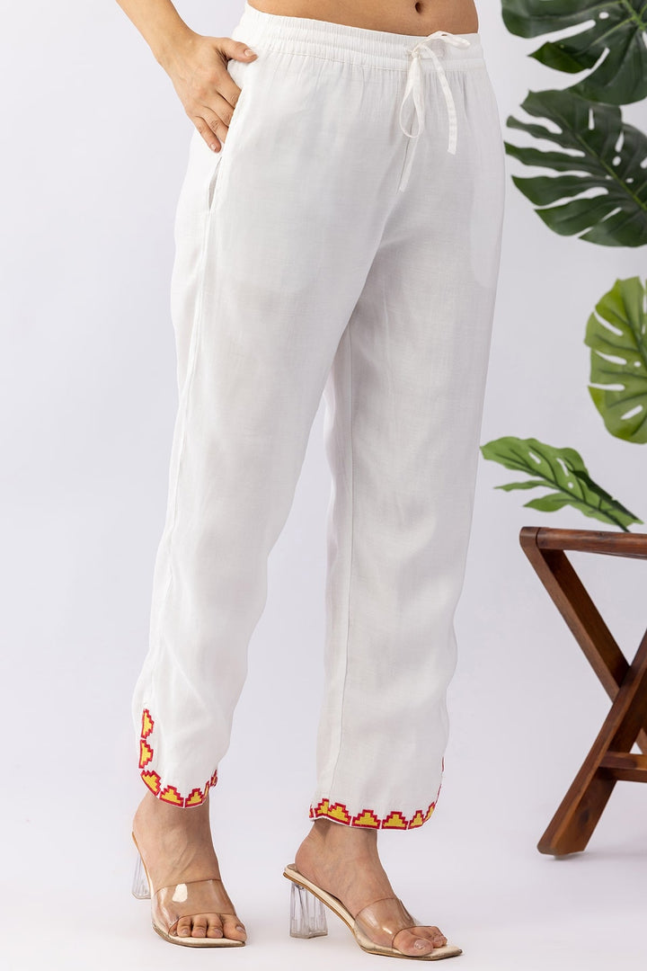 White Palazzo with White Kurta For Women