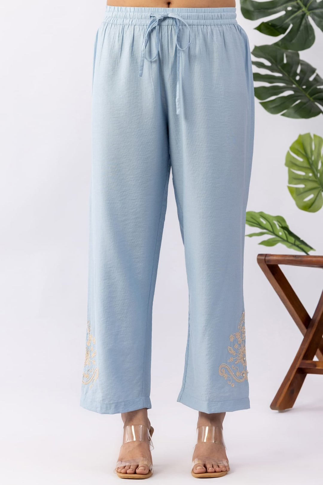Sky Blue Palazzo with Kurta