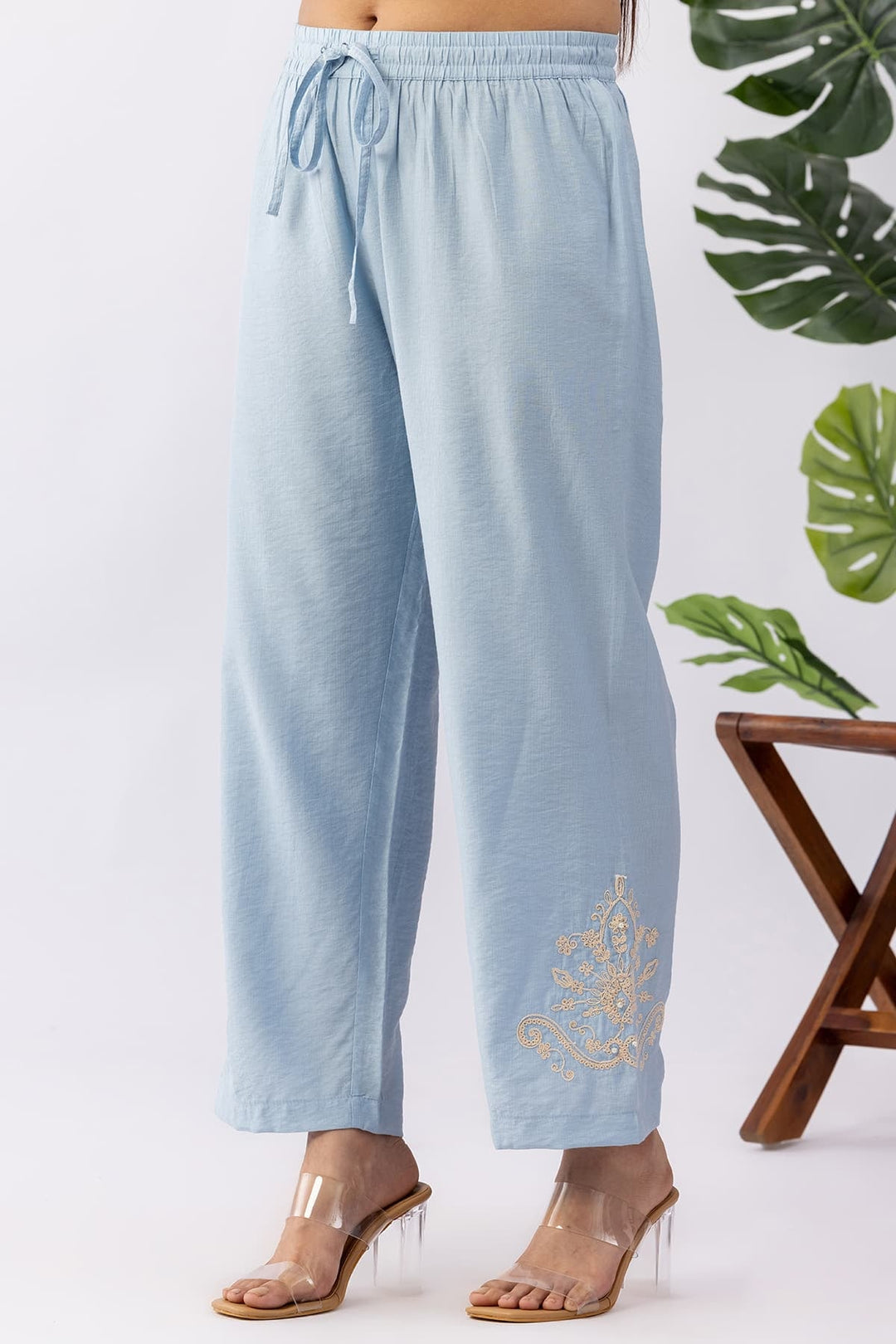 Sky Blue Palazzo with Kurta