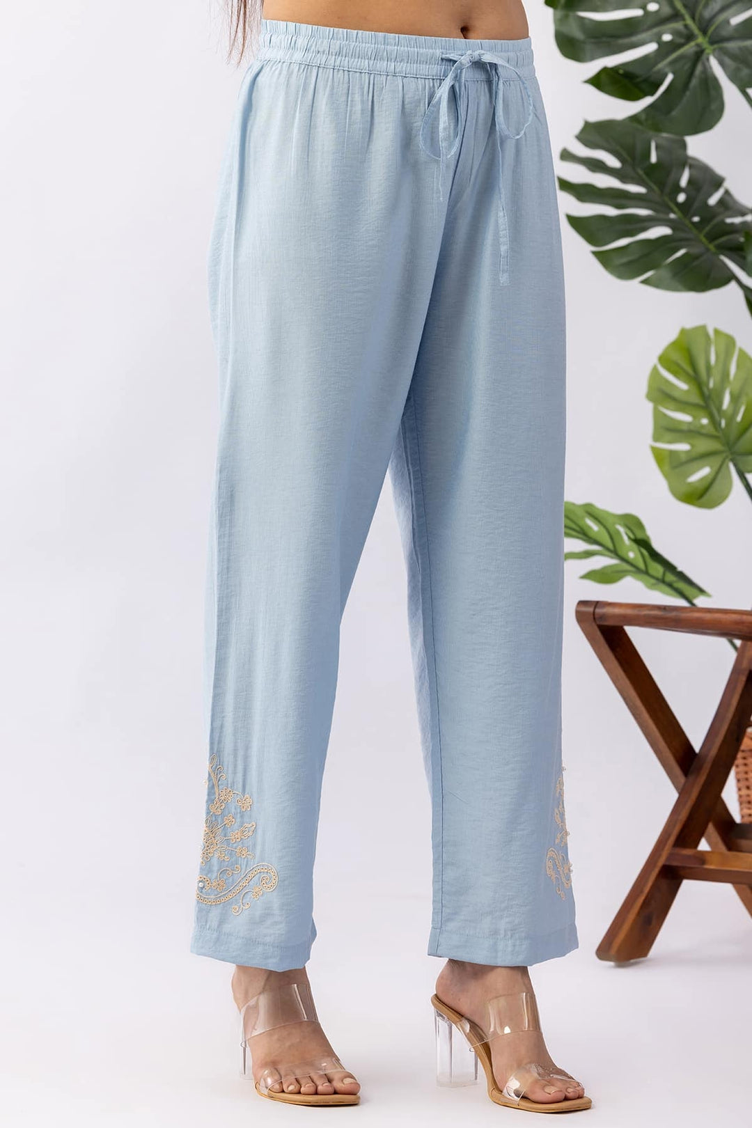 Sky Blue Palazzo with Kurta