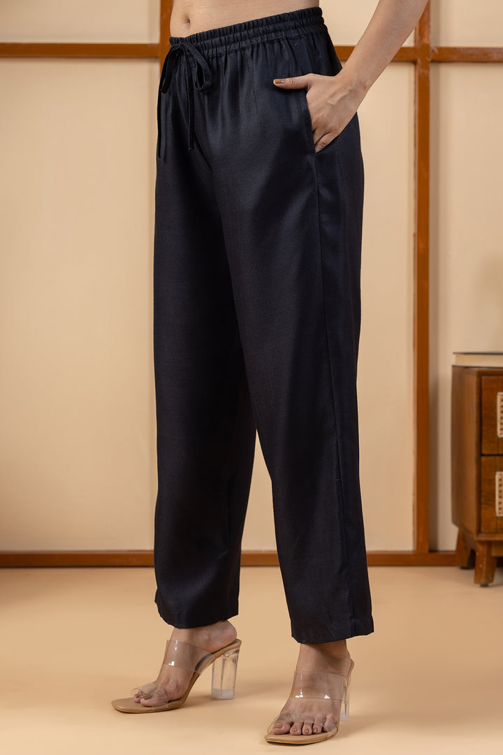 Black Pashmina Winter Pant