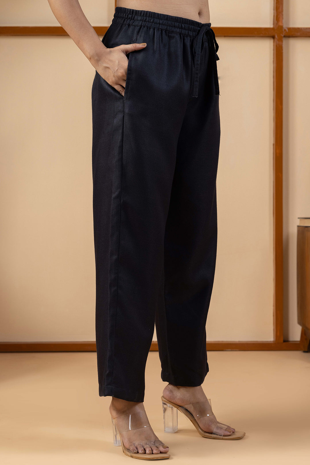 Black Pashmina Winter Pant