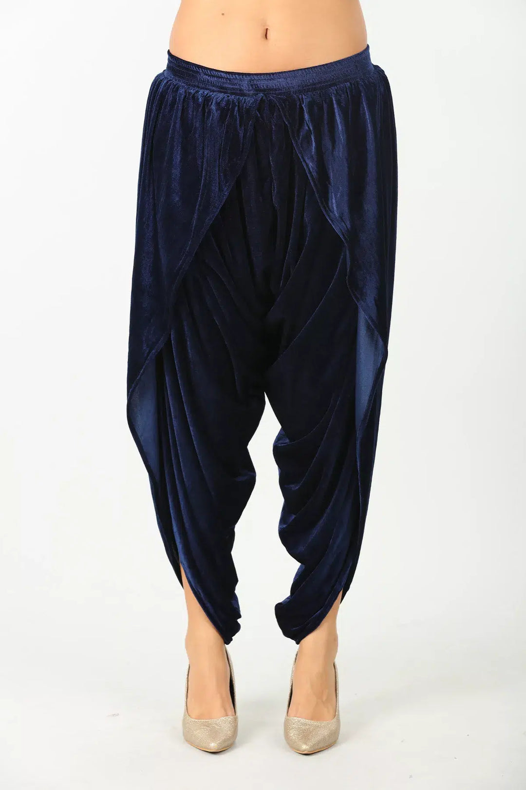 Navy velvet LYCRA Dhoti pants