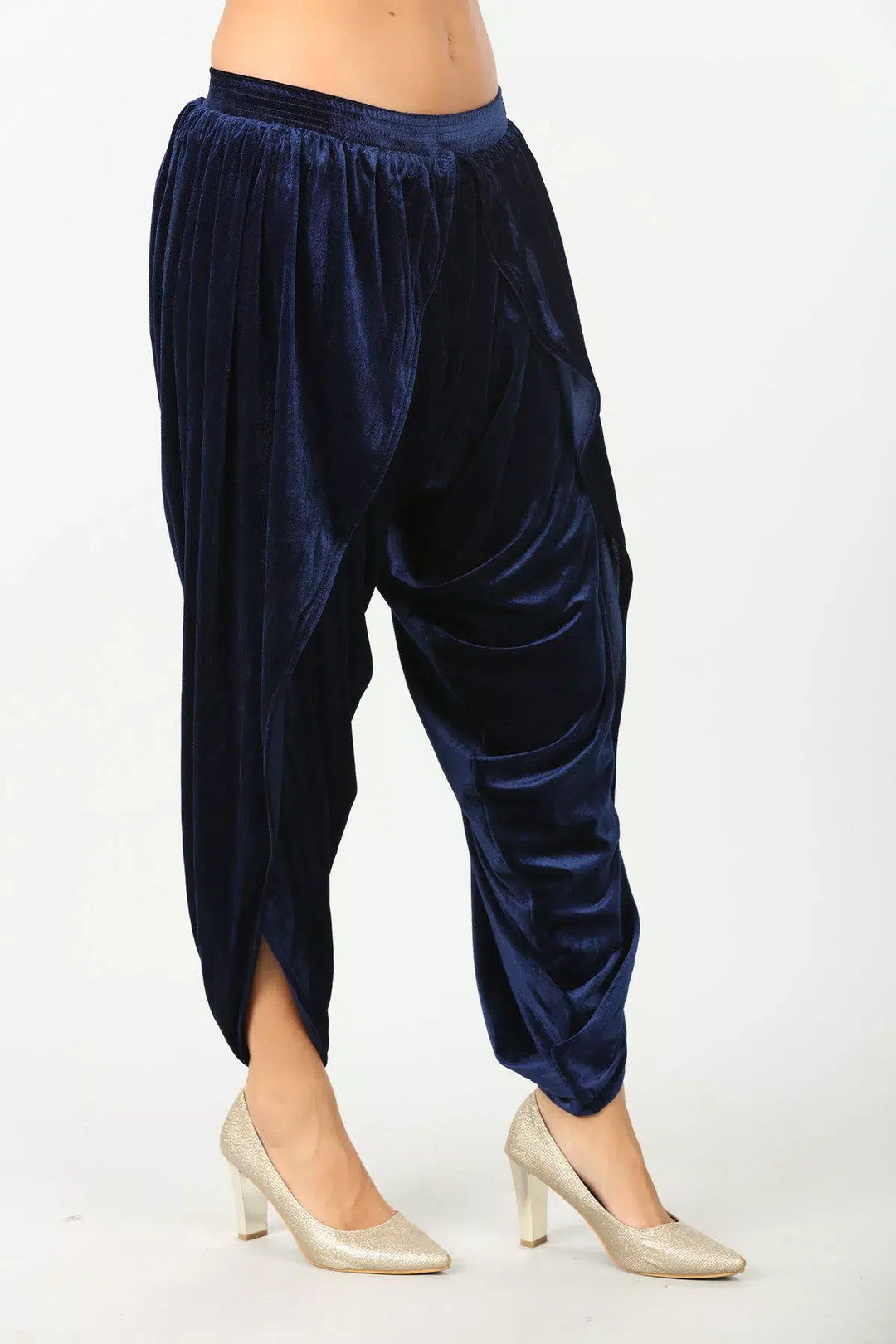 Navy velvet LYCRA Dhoti pants