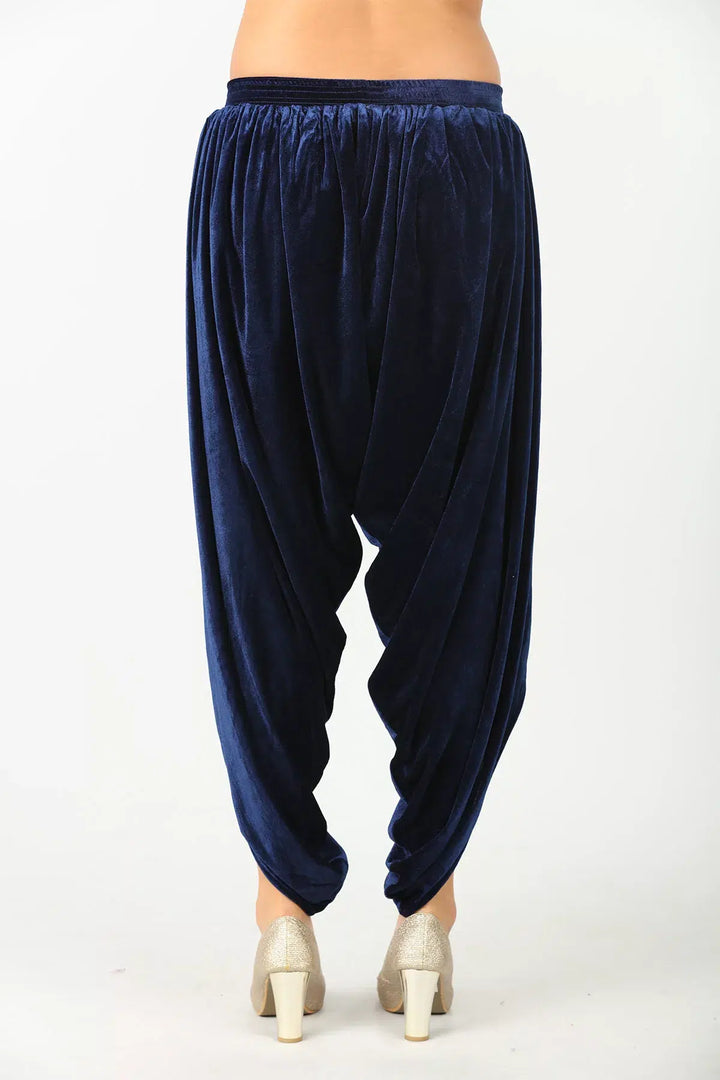 Navy velvet LYCRA Dhoti pants