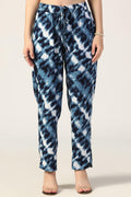 Blue Printed Double Cloth Co-Ord Pants