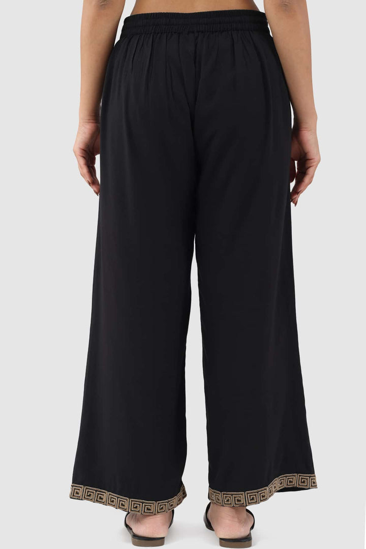 Black Rayon Slub Co-ord Pant