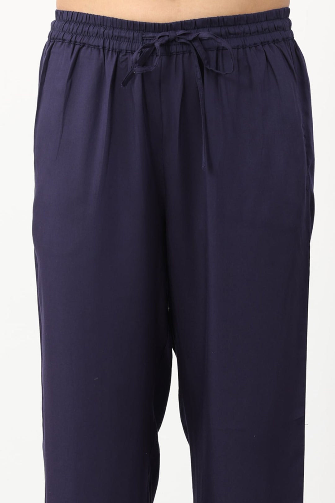 co ord set for women navy embroidered tencel twill