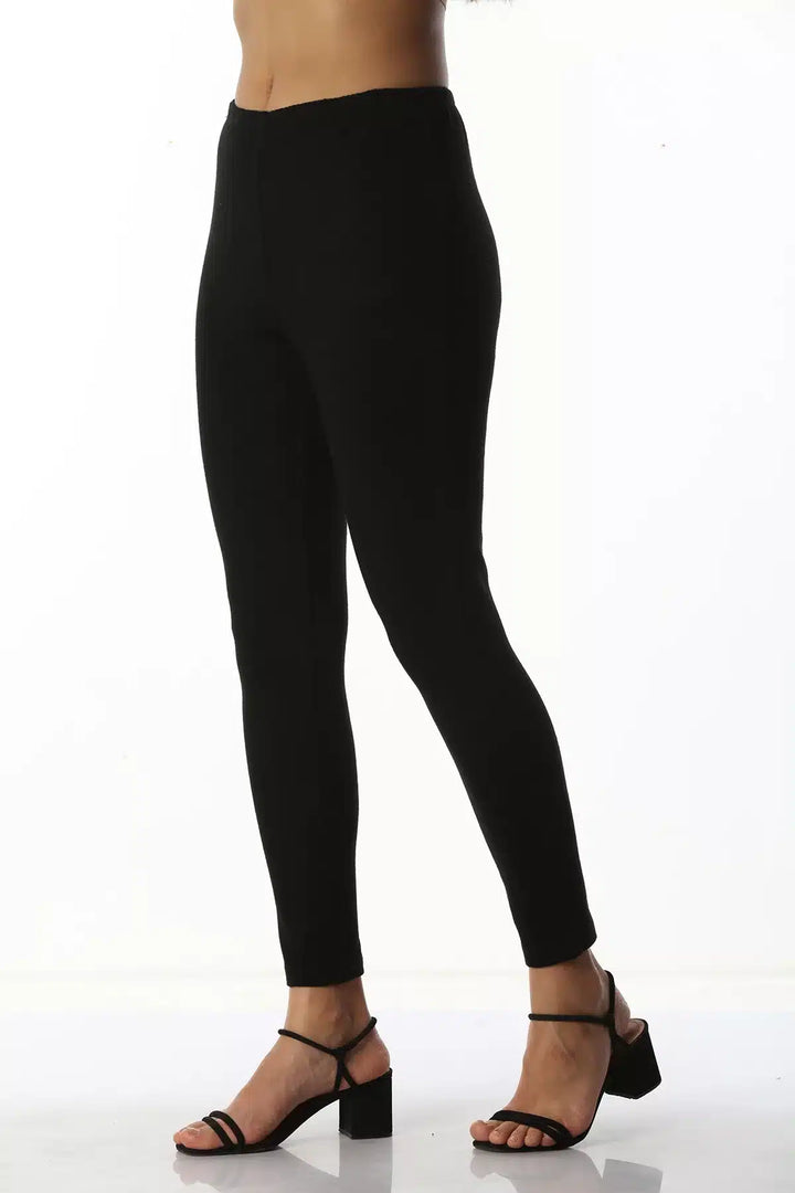 Black Solid Ankle Length SLACKS