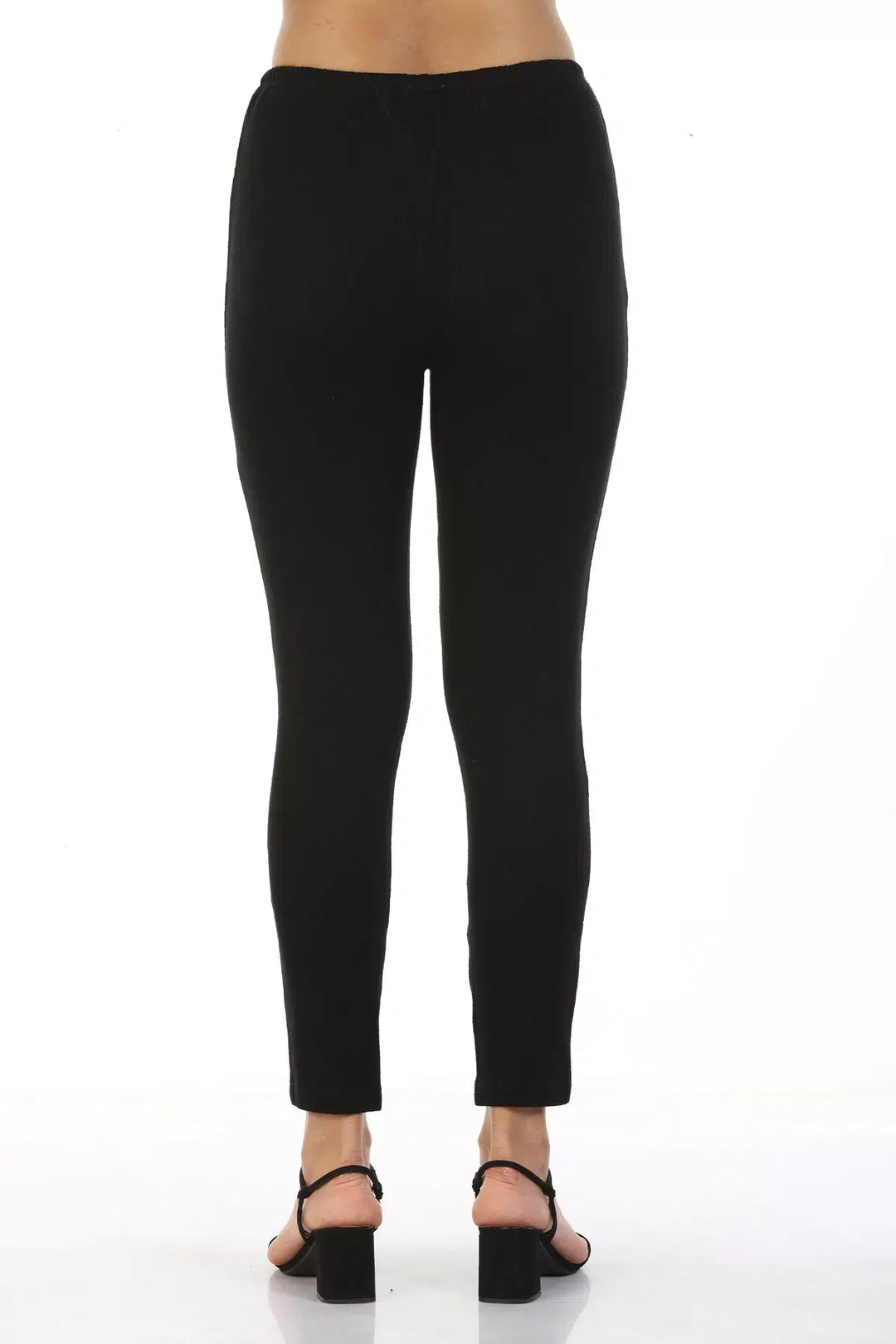 Black Solid Ankle Length SLACKS